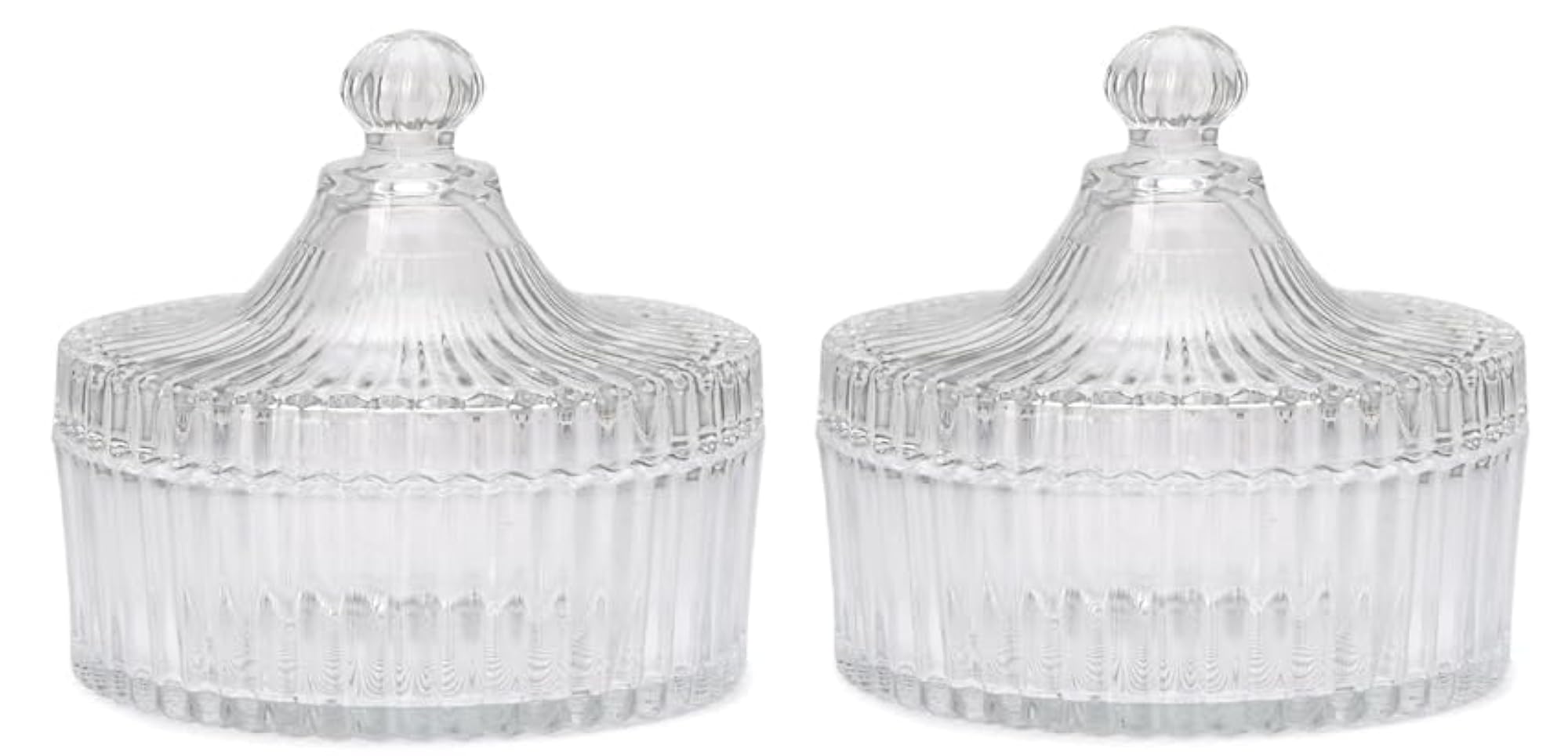 Stylish Glass Candy Bowl with Lid, Clear, 300 Ml